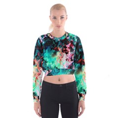 Background Art Abstract Watercolor Cropped Sweatshirt by Nexatart