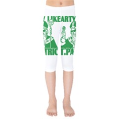  St  Patricks Day  Kids  Capri Leggings  by Valentinaart