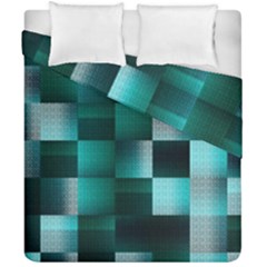 Background Squares Metal Green Duvet Cover Double Side (california King Size) by Nexatart