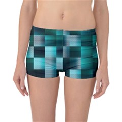 Background Squares Metal Green Reversible Boyleg Bikini Bottoms by Nexatart