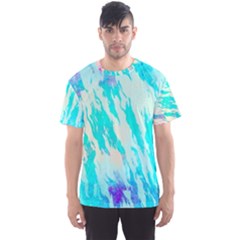 Blue Background Art Abstract Watercolor Men s Sports Mesh Tee