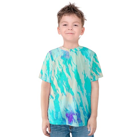 Blue Background Art Abstract Watercolor Kids  Cotton Tee by Nexatart