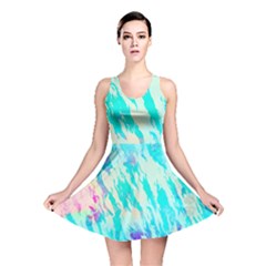 Blue Background Art Abstract Watercolor Reversible Skater Dress by Nexatart