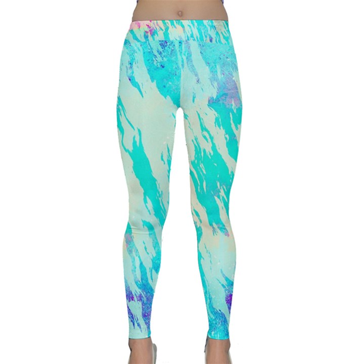 Blue Background Art Abstract Watercolor Classic Yoga Leggings