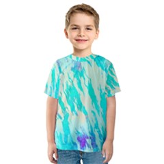 Blue Background Art Abstract Watercolor Kids  Sport Mesh Tee