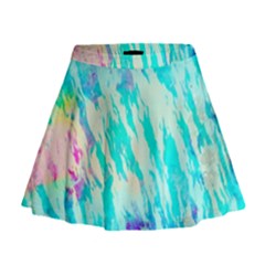 Blue Background Art Abstract Watercolor Mini Flare Skirt by Nexatart