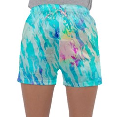 Blue Background Art Abstract Watercolor Sleepwear Shorts