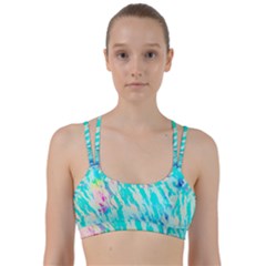 Blue Background Art Abstract Watercolor Line Them Up Sports Bra by Nexatart