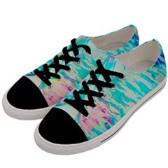 Blue Background Art Abstract Watercolor Men s Low Top Canvas Sneakers