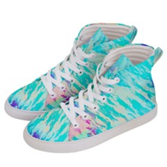 Blue Background Art Abstract Watercolor Men s Hi-top Skate Sneakers by Nexatart