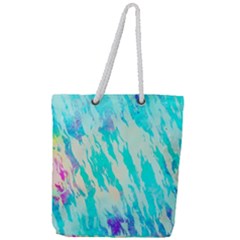 Blue Background Art Abstract Watercolor Full Print Rope Handle Tote (large) by Nexatart