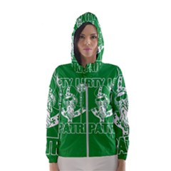  St  Patricks Day  Hooded Wind Breaker (women) by Valentinaart