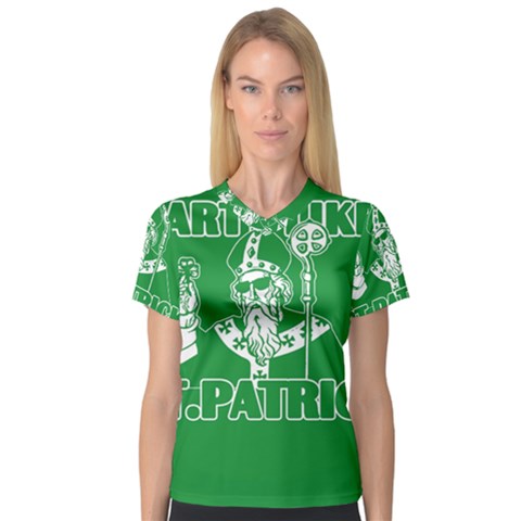  St  Patricks Day  V-neck Sport Mesh Tee by Valentinaart