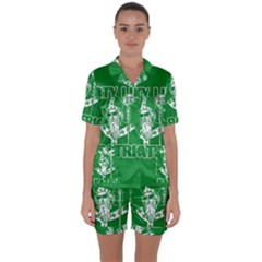  St  Patricks Day  Satin Short Sleeve Pyjamas Set by Valentinaart