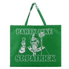  St  Patricks Day  Zipper Large Tote Bag by Valentinaart