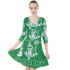  St  Patricks Day  Quarter Sleeve Front Wrap Dress	 by Valentinaart