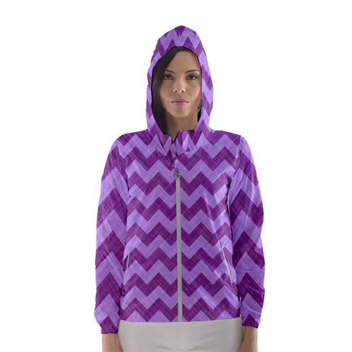 Background Fabric Violet Hooded Wind Breaker (Women)