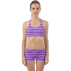 Background Fabric Violet Back Web Sports Bra Set by Nexatart