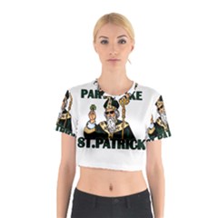  St  Patricks Day  Cotton Crop Top by Valentinaart