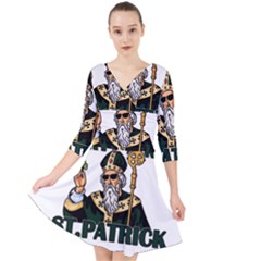  St  Patricks Day  Quarter Sleeve Front Wrap Dress	 by Valentinaart