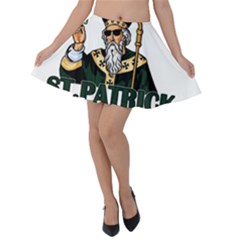  St  Patricks Day  Velvet Skater Skirt by Valentinaart