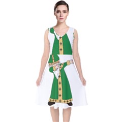  St  Patrick  Dabbing V-neck Midi Sleeveless Dress  by Valentinaart