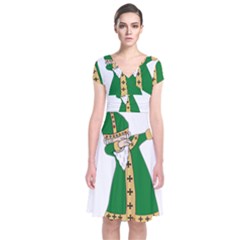  St  Patrick  Dabbing Short Sleeve Front Wrap Dress by Valentinaart