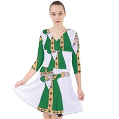  St  Patrick  Dabbing Quarter Sleeve Front Wrap Dress	 by Valentinaart