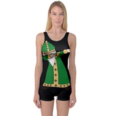  St  Patrick  Dabbing One Piece Boyleg Swimsuit by Valentinaart