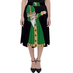  St  Patrick  Dabbing Folding Skater Skirt by Valentinaart