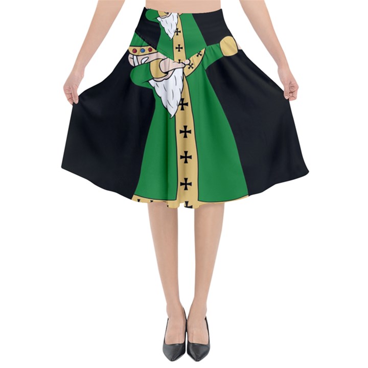  St. Patrick  Dabbing Flared Midi Skirt