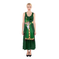  St  Patrick  Dabbing Sleeveless Maxi Dress by Valentinaart