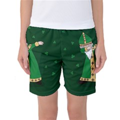  St  Patrick  Dabbing Women s Basketball Shorts by Valentinaart