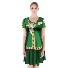  St  Patrick  Dabbing Short Sleeve V-neck Flare Dress by Valentinaart