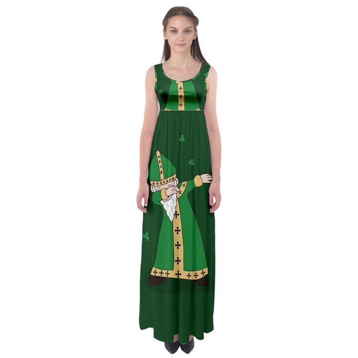  St. Patrick  Dabbing Empire Waist Maxi Dress