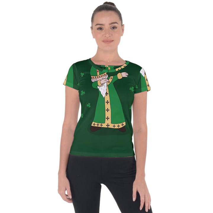  St. Patrick  Dabbing Short Sleeve Sports Top 