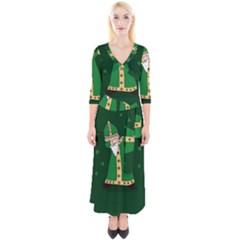  St  Patrick  Dabbing Quarter Sleeve Wrap Maxi Dress by Valentinaart