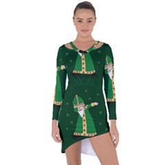  St  Patrick  Dabbing Asymmetric Cut-out Shift Dress by Valentinaart