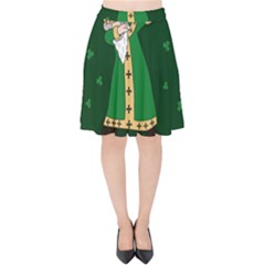  St  Patrick  Dabbing Velvet High Waist Skirt by Valentinaart