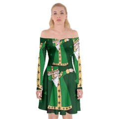  St  Patrick  Dabbing Off Shoulder Skater Dress by Valentinaart