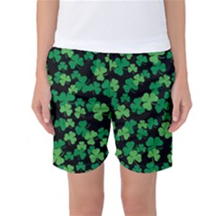 St  Patricks Day Clover Pattern Women s Basketball Shorts by Valentinaart