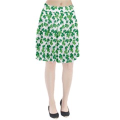 St  Patricks Day Clover Pattern Pleated Skirt by Valentinaart