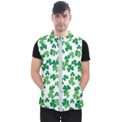 St  Patricks Day Clover Pattern Men s Puffer Vest by Valentinaart