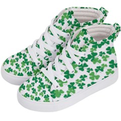 St  Patricks Day Clover Pattern Kid s Hi-top Skate Sneakers by Valentinaart