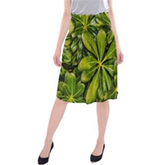 Top View Leaves Midi Beach Skirt by dflcprints