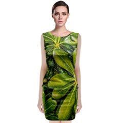 Top View Leaves Classic Sleeveless Midi Dress by dflcprints