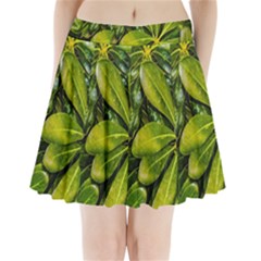 Top View Leaves Pleated Mini Skirt by dflcprints