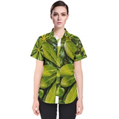 Top View Leaves Women s Short Sleeve Shirt