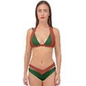 IRISH TARTAN STYLE PLAID Double Strap Halter Bikini Set View1