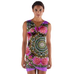 Roses In A Color Cascade Of Freedom And Peace Wrap Front Bodycon Dress by pepitasart